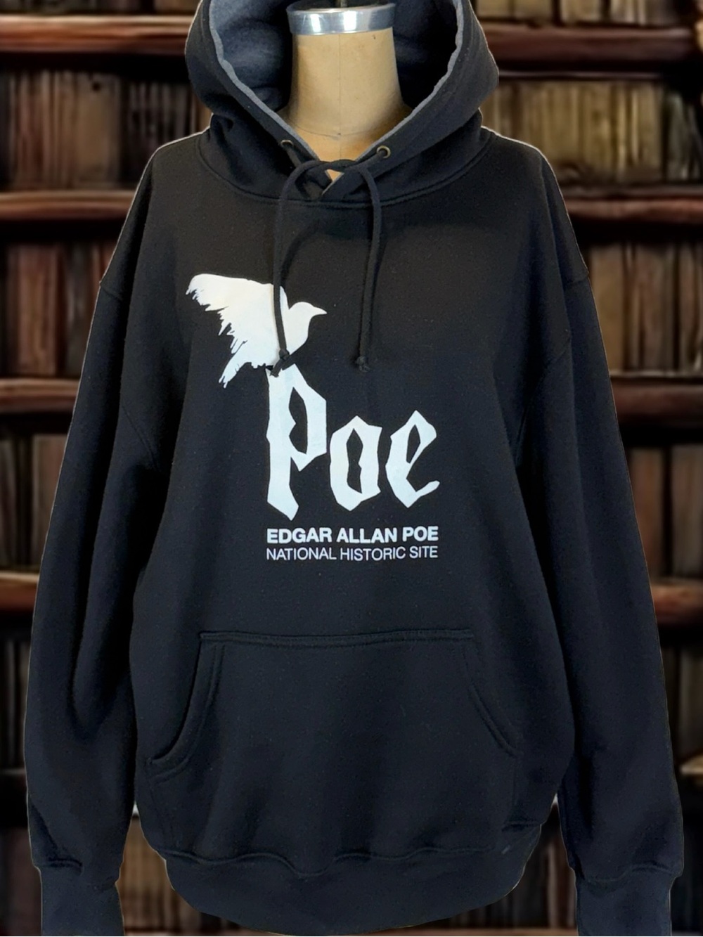 Edgar Allan Poe hoodie sweatshirt national park historic black poetry raven crow